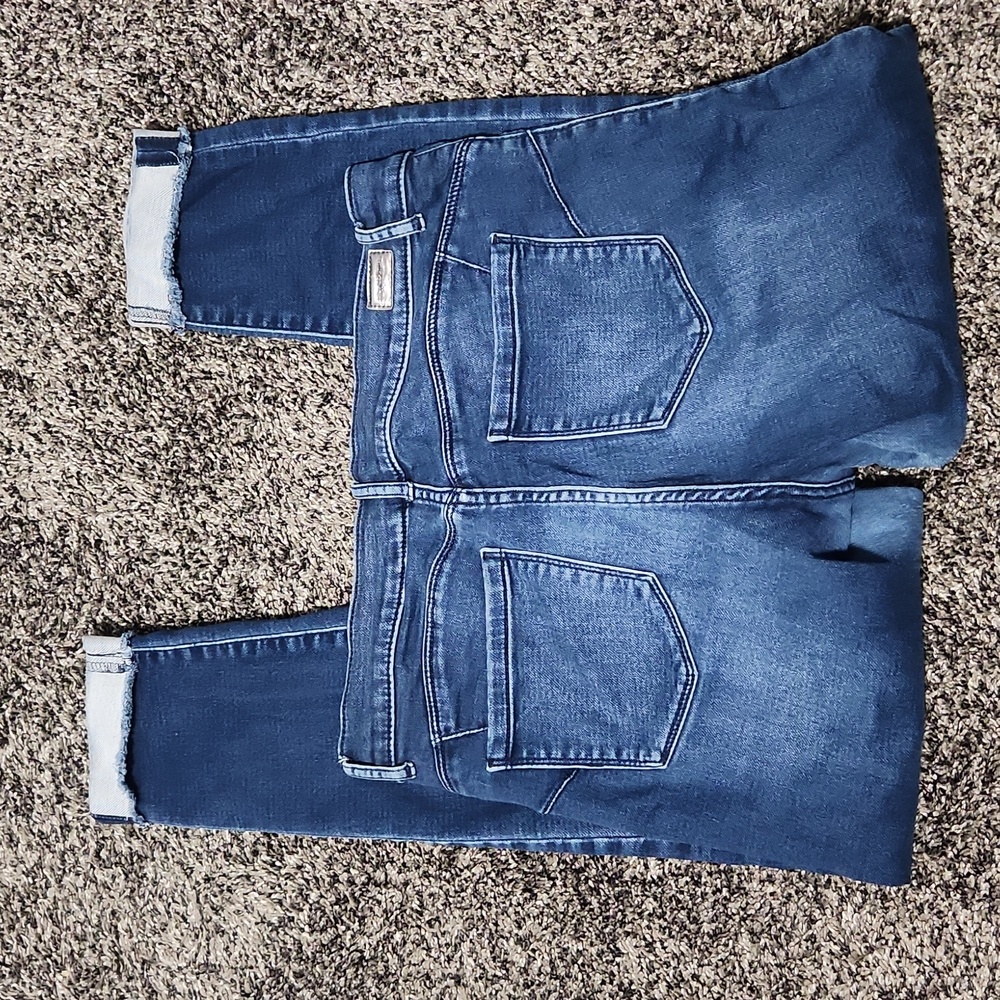 sz 12 Womens Juicy Couture Stretch Capri Ankle Blue Jeans Mid Waist Skinny Crop